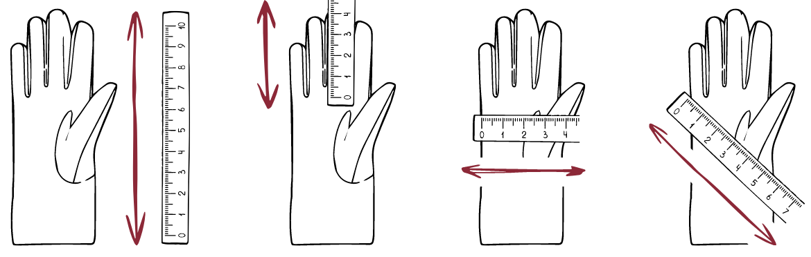 Измерение размера перчаток MILANA