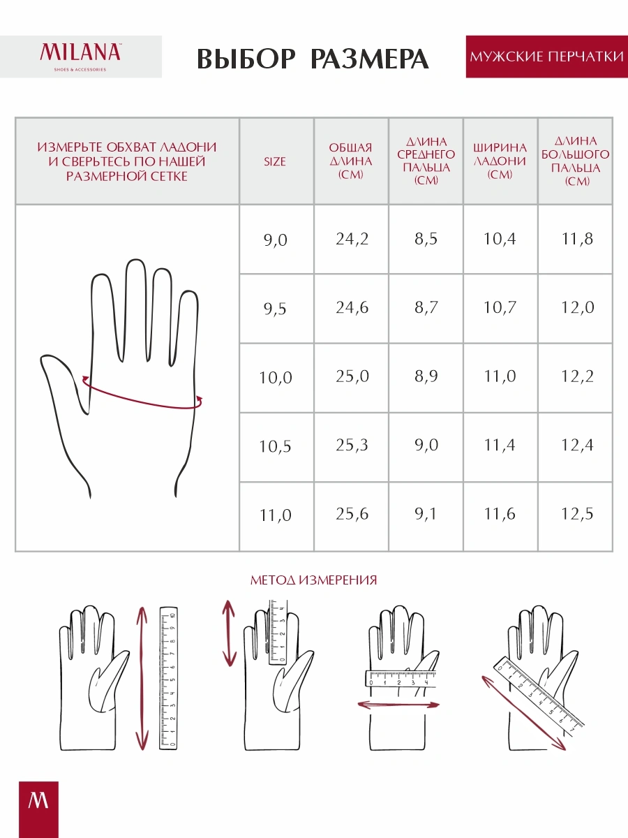 Перчатки MILANA 232-0022-110 черный - купить 