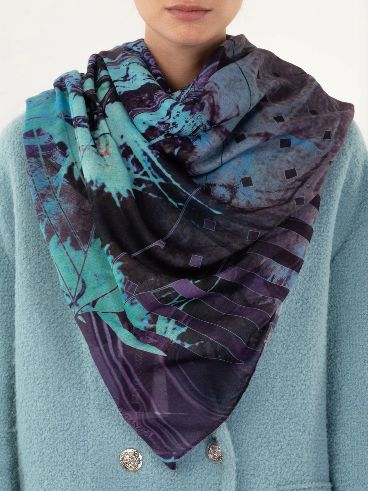 Платок ELEGANZZA BL16-0668-11 голубой - купить 7490