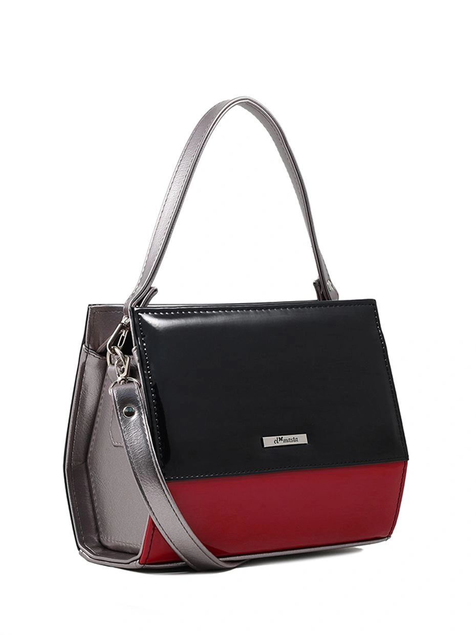 Сумка EL MASTA 928 (Эдинбург Сереб Лак Черн Лак Гранат) серебристый - купить 4490