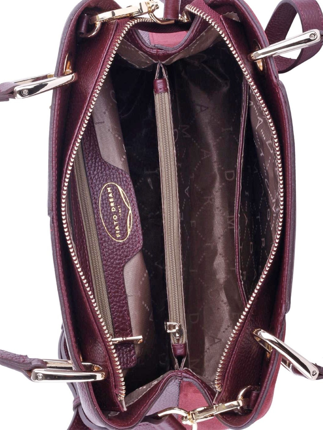 11265 FD замша вишня сумка  жен. дем. натуральная кожа/текстиль бордовый Fiato Dream