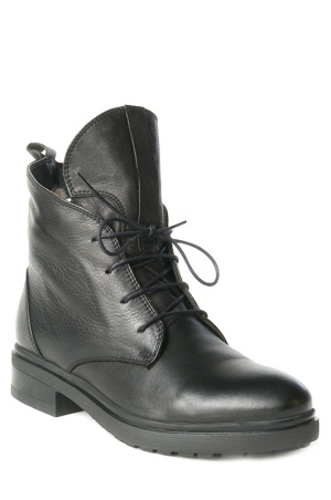 162403-2-110F ботинки   жен. зимн. натуральная кожа/натуральный мех/термоэластопласт черный Milana