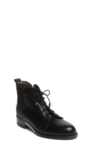 182696-2-110V ботинки   жен. дем. натуральная кожа/ворсин/термоэластопласт черный Milana