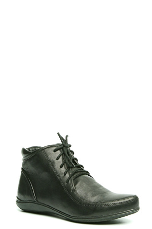 121501-1-1101 ботинки   жен. дем. натуральная кожа/ворсин/термоэластопласт черный Milana