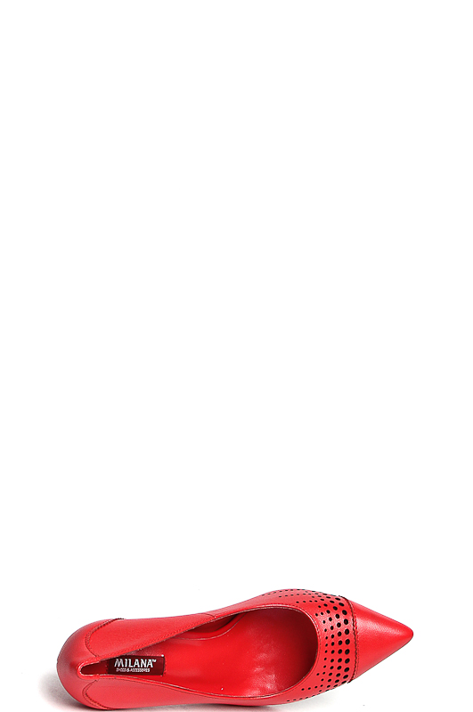 171001-2-1401 туфли   жен. летн. натуральная кожа/натуральная кожа/термоэластопласт красный Milana