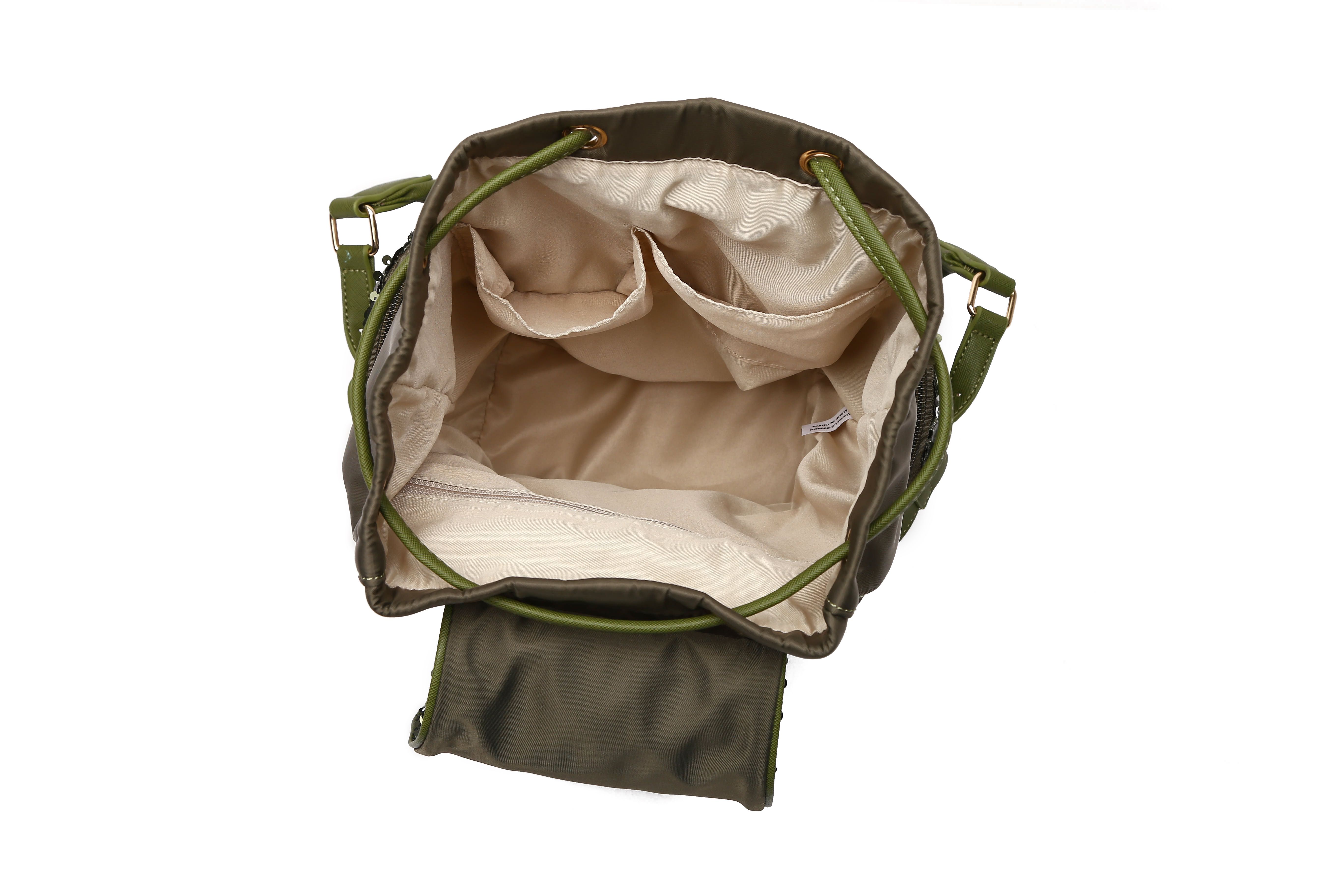 LB-3006GN рюкзак  жен. дем. искусственная кожа (экокожа)/полиэстер зеленый DDA