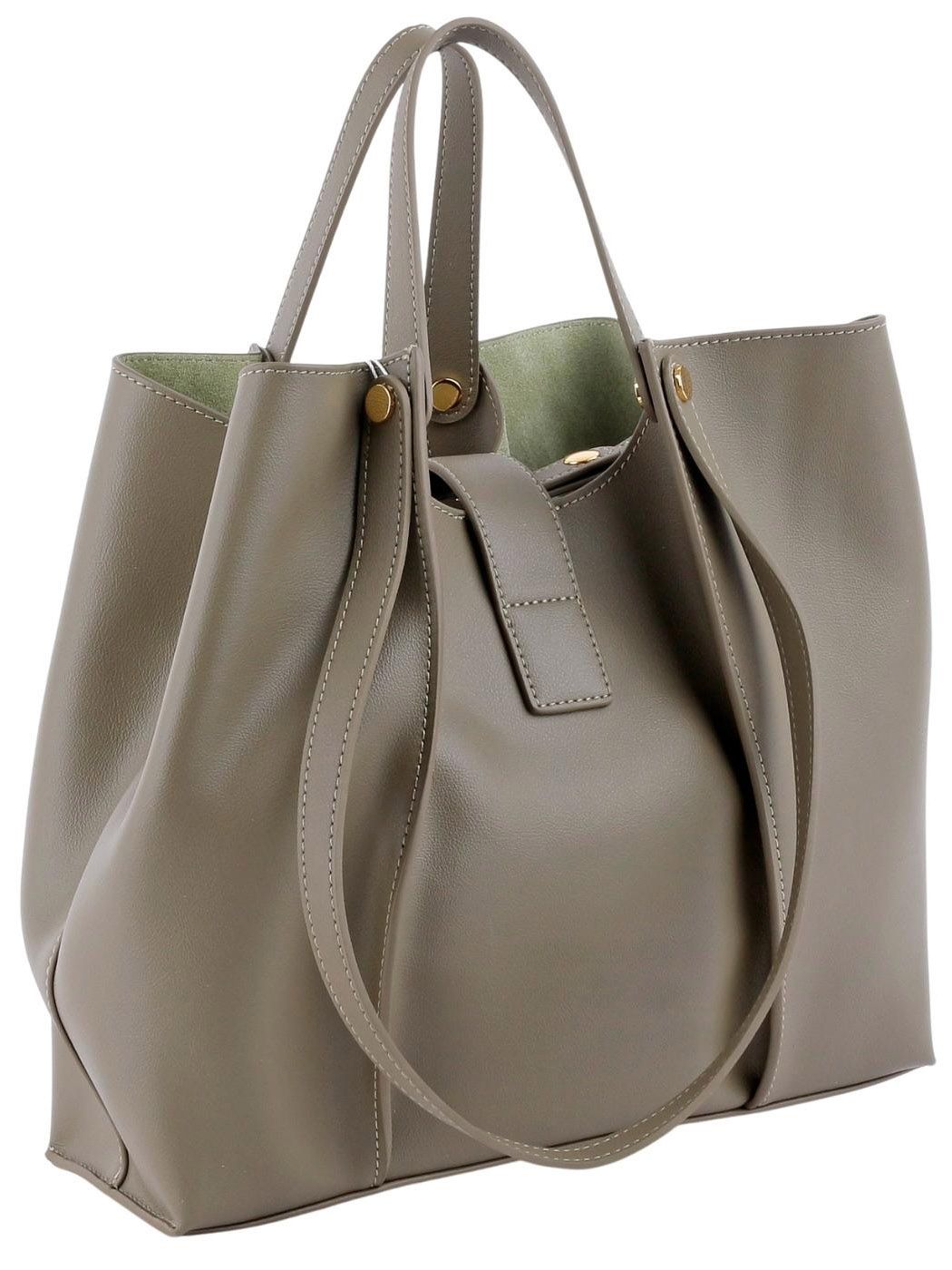 7258 HS зелен сумка  жен. дем. натуральная кожа/текстиль зеленый Helena Shine