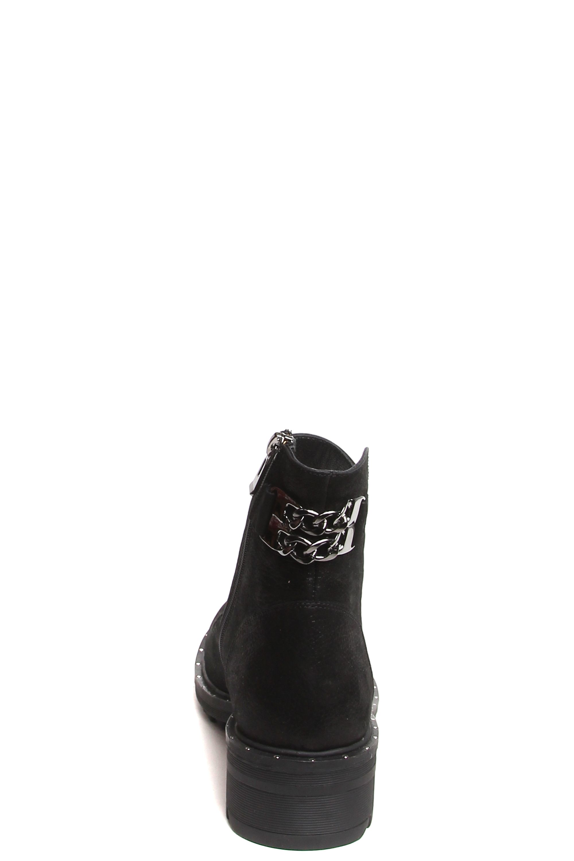 182330-1-210V ботинки  жен. дем. натуральная кожа (сотен)/ворсин/термоэластопласт черный Milana