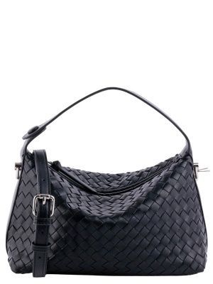 6220 HS черн сумка  жен. дем. натуральная кожа/текстиль черный Helena Shine