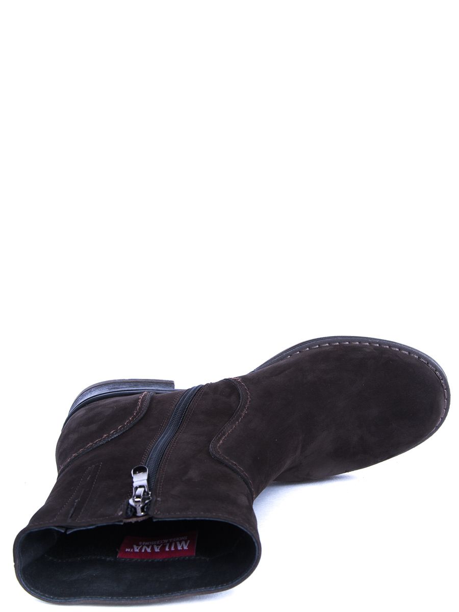 162019-1-820V ботинки  жен. дем. натуральная кожа (нубук)/ворсин/ТЭП (термоэластопласт) коричневый Milana