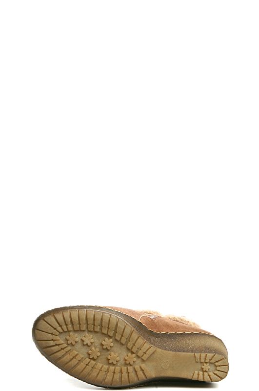 132192-1-221F ботильоны  жен. зимн. натуральная кожа (спилок)/натуральный мех/ТЭП (термоэластопласт) коричневый Milana