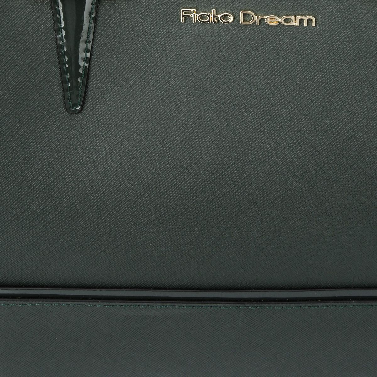6007 FD лак сумка жен. дем. натуральная кожа/текстиль темно-зеленый Fiato Dream