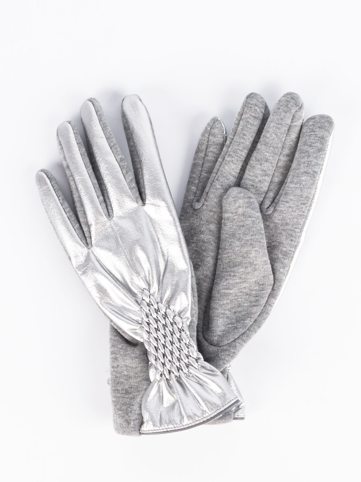 GLT-220-73-SUL-08 перчатки жен. зимн. 68% полиэстер; 29% хлопок; 3% спандекс/без подкладки серый Rus