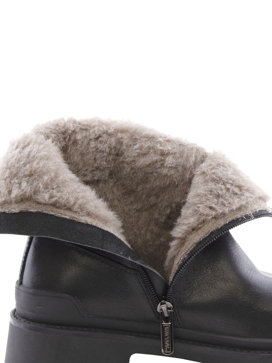 212115-3-110W ботинки  жен. зимн. натуральная кожа/шерсть/резина черный Milana