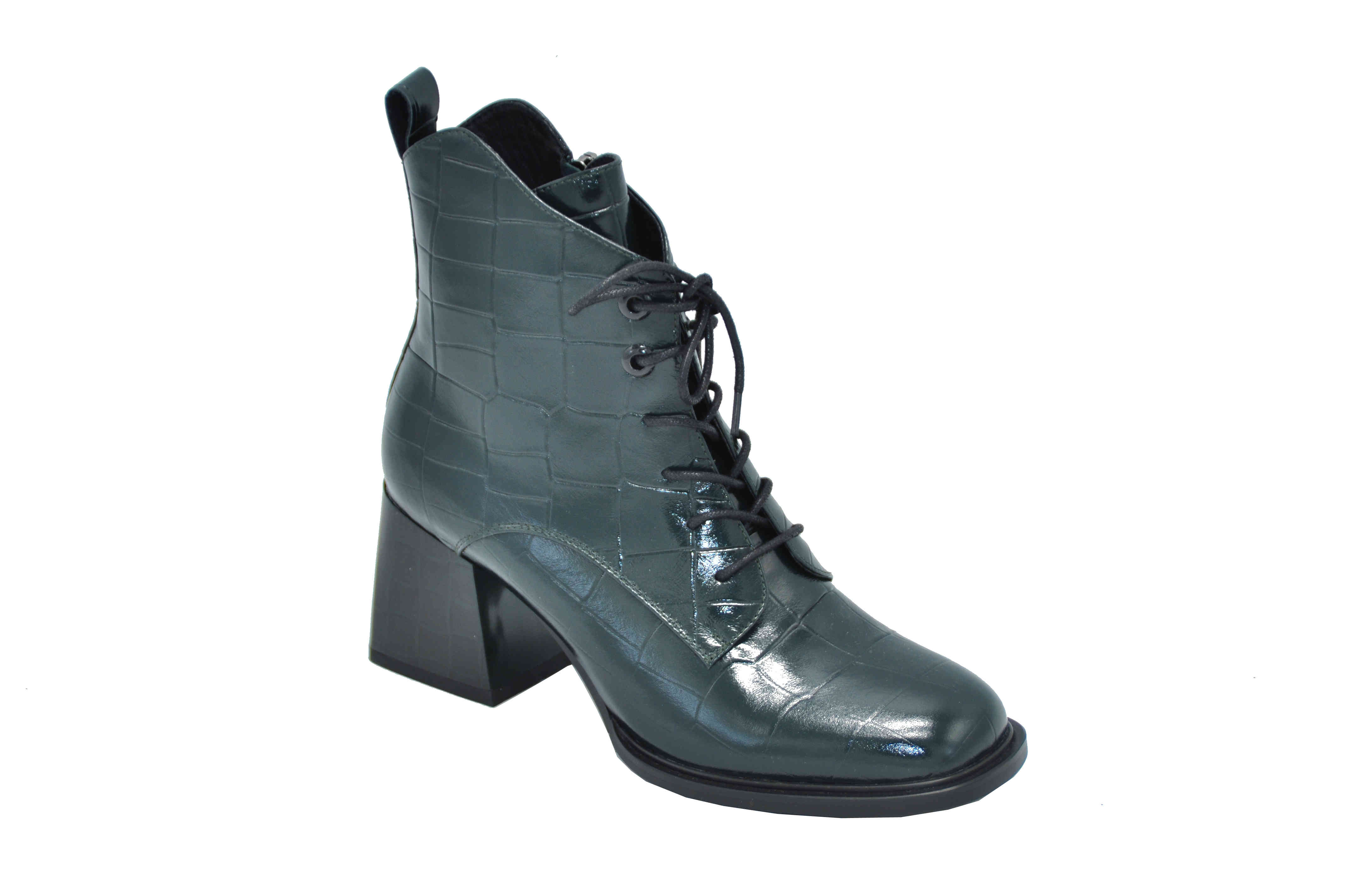 212400-1-160V ботинки   жен. дем. натуральная кожа/ворсин/термопластичная резина зеленый Milana