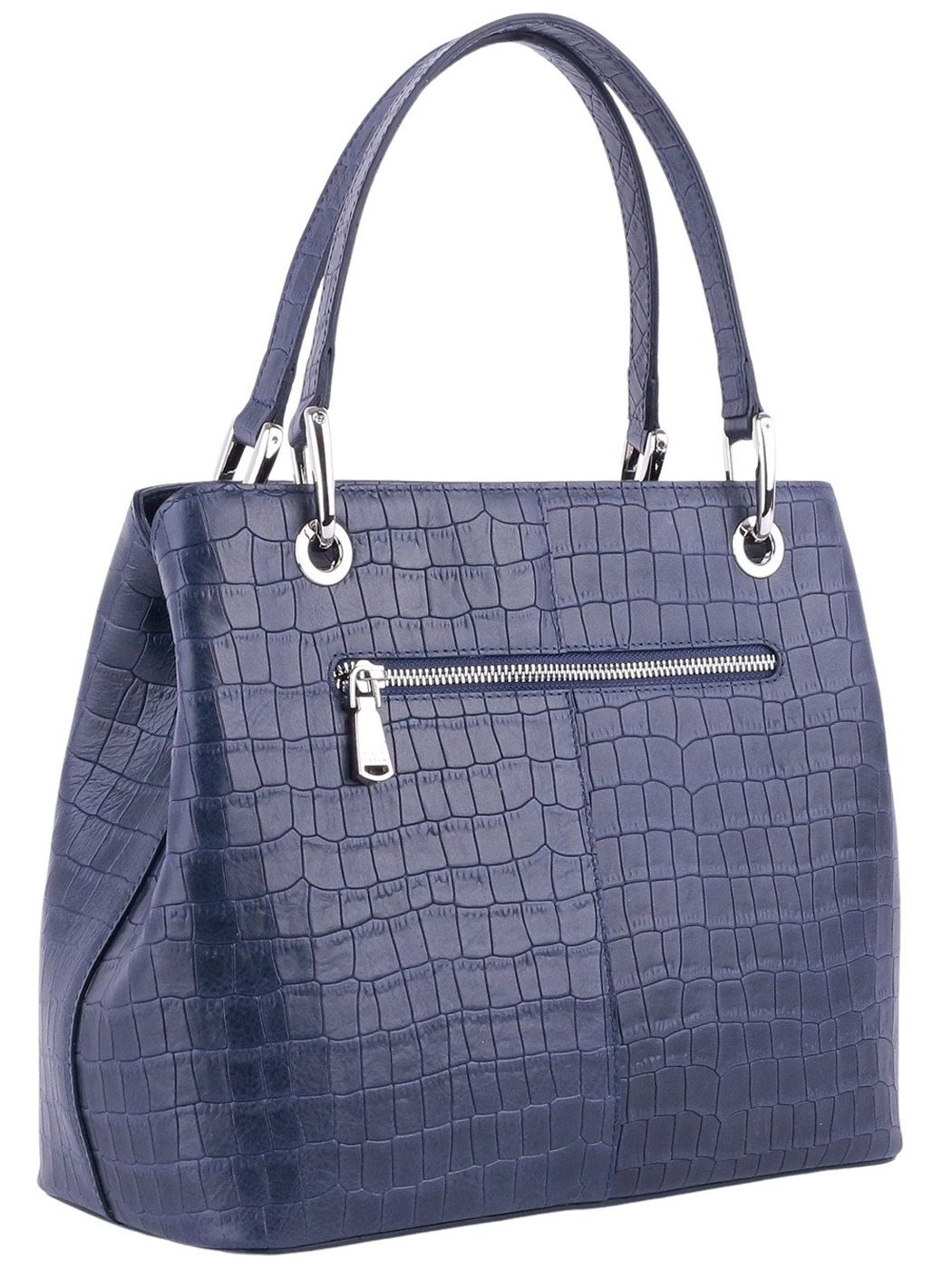 11261 FD крокодил сумка жен. всесезон. натуральная кожа/текстиль синий Fiato Dream