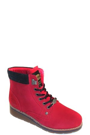 25013 ботинки  жен. зимн. натуральная кожа/натуральный мех/ТЭП (термоэластопласт) красный Dockers