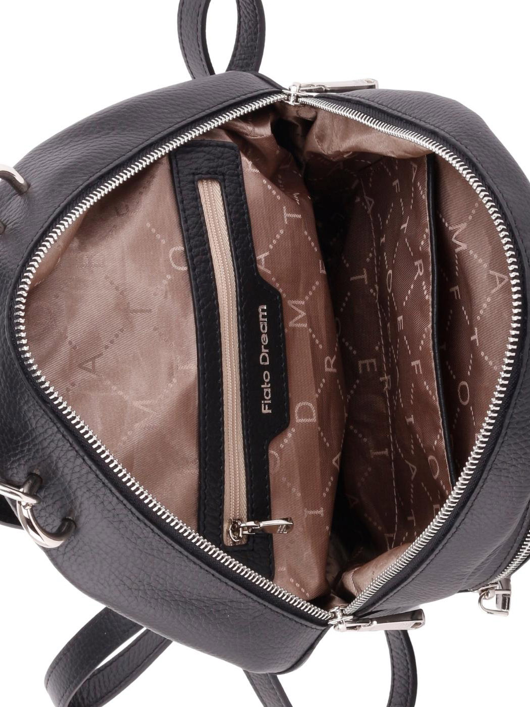 18080 FD черн рюкзак  жен. дем. натуральная кожа/текстиль черный Fiato Dream