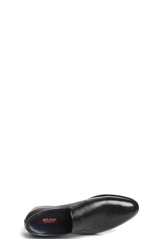 181736-4-1101 полуботинки  муж. летн. натуральная кожа/натуральная кожа/термоэластопласт черный Milana