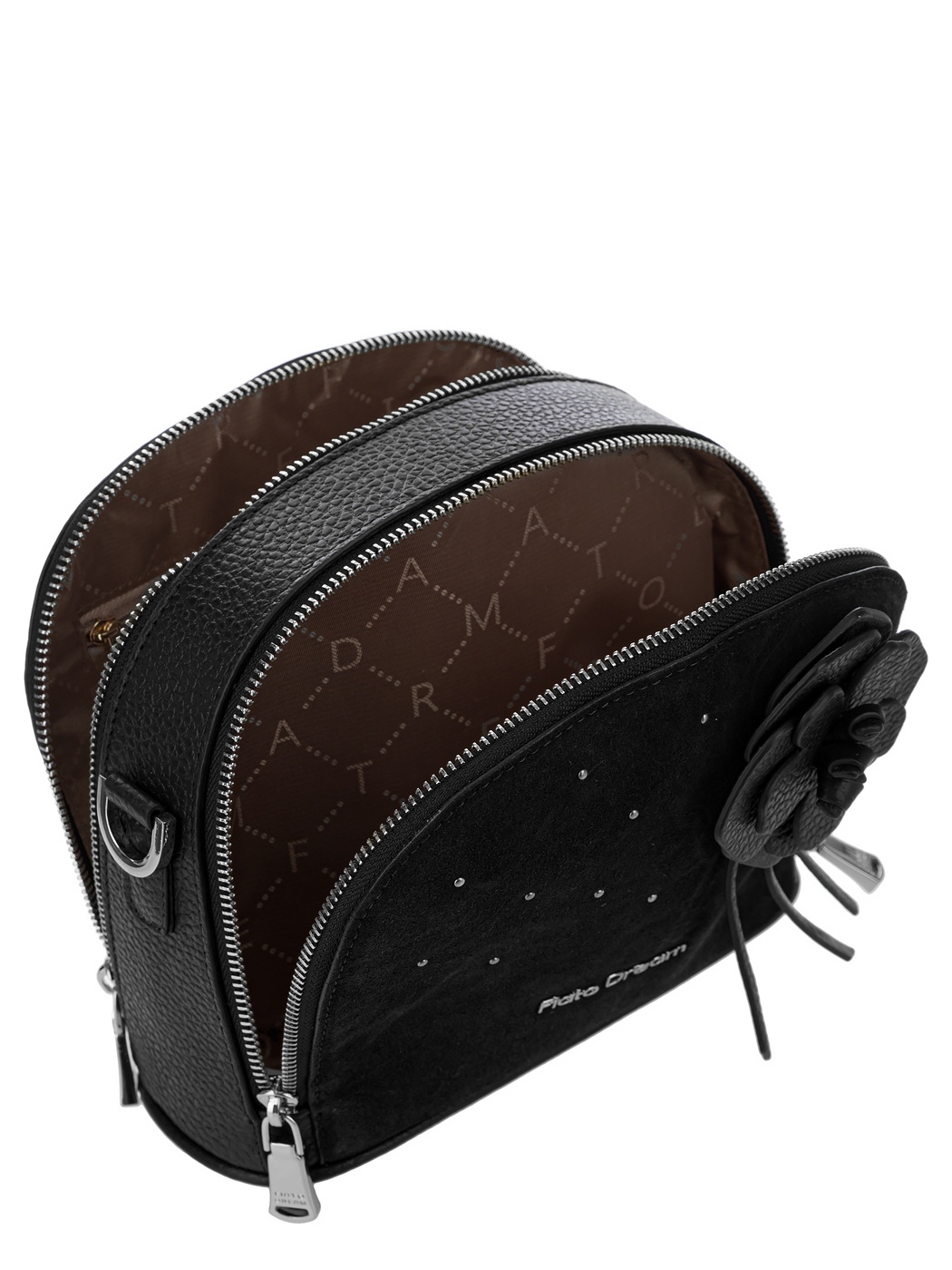 10080 FD черный замша сумка  жен. дем. натуральная кожа/текстиль черный Fiato Dream