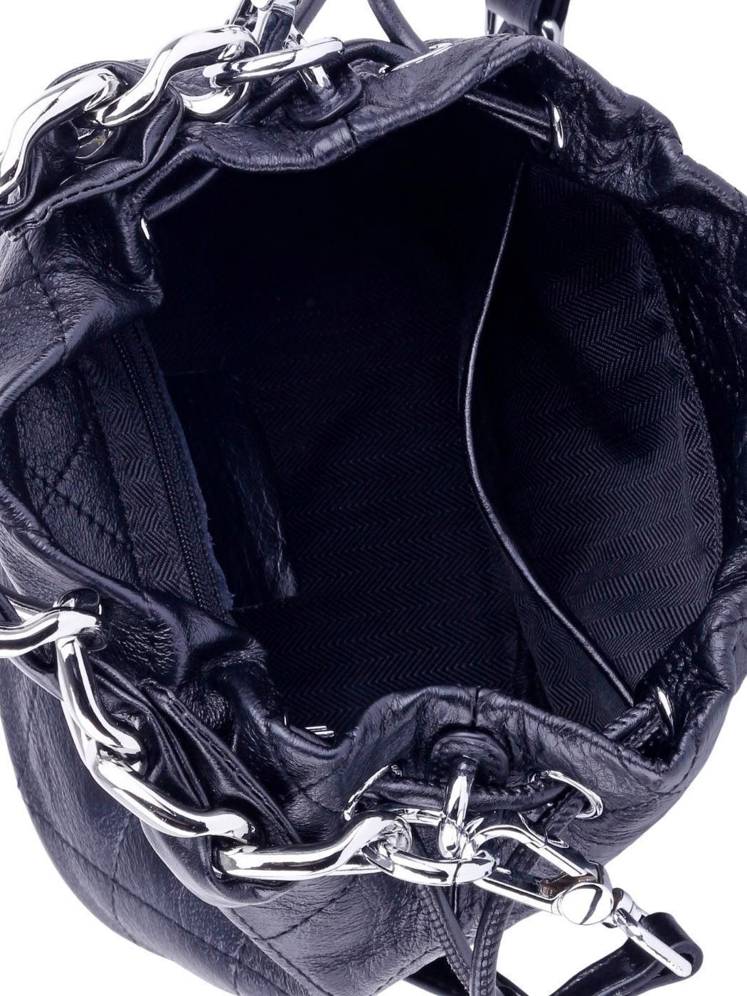 1389 HS черн сумка  жен. дем. натуральная кожа/текстиль черный Helena Shine