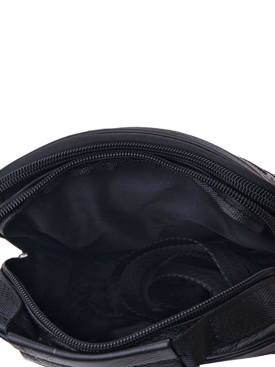 806# черн сумка  муж. всесезон. натуральная кожа/текстиль черный Milana