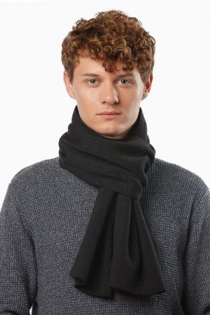 44236 (001) шарф муж. зимн. 50% шерсть; 50% акрил черный Marhatter