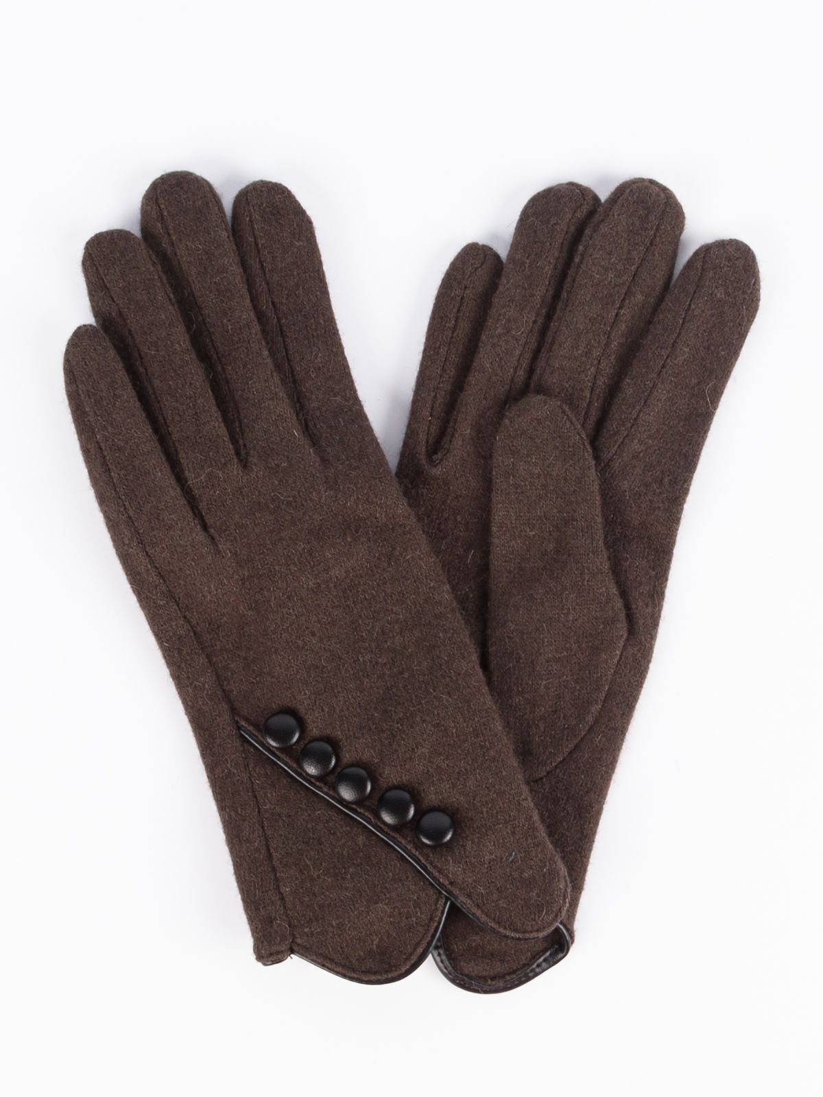 GLT-220-46-FIL-02 перчатки жен. зимн. 80% шерсть;  20%нейлон/80% шерсть;  20% нейлон коричневый Russ