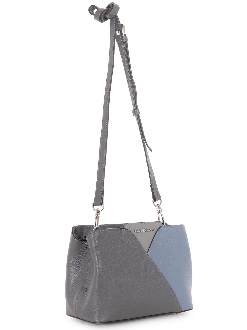 11290 FD мыш сумка жен. дем. натуральная кожа/текстиль серый; голубой Fiato Dream