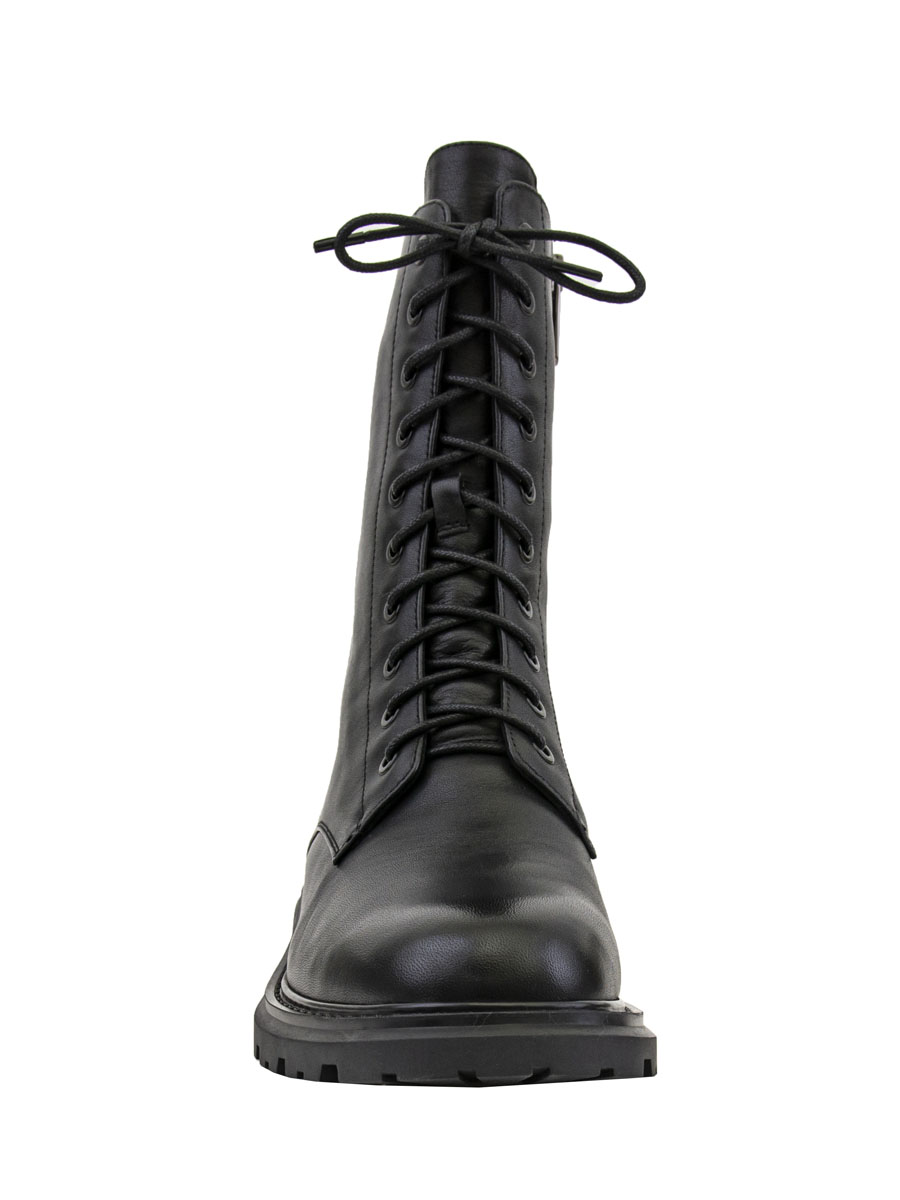 222295-1-110F ботинки   жен. зимн. натуральная кожа/натуральный мех/каучук черный Milana