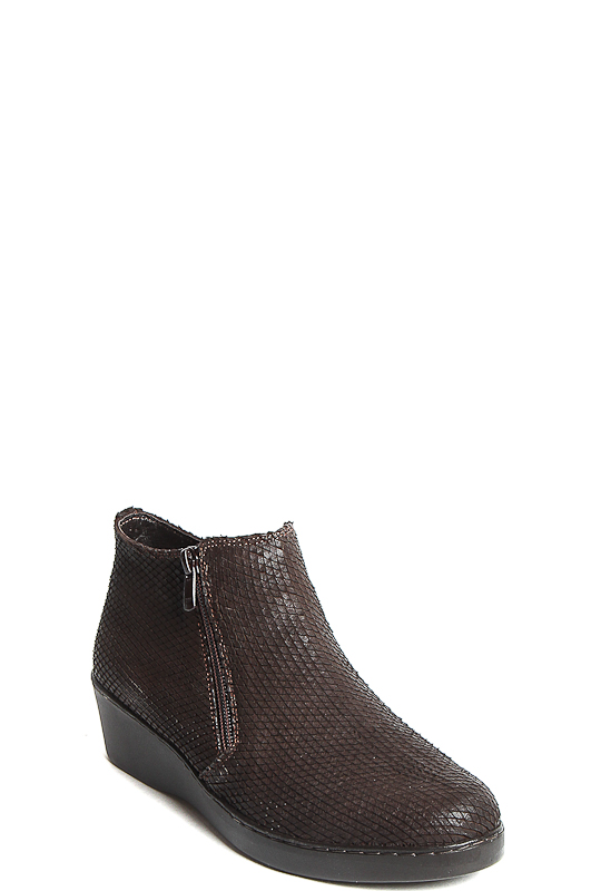 172540-1-820V ботинки   жен. дем. натуральная кожа (нубук)/ворсин/термоэластопласт коричневый Milana