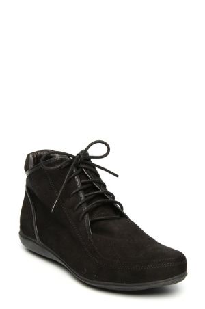 121501-1-2101 ботинки   жен. дем. натуральная кожа (велюр)/ворсин/термоэластопласт черный Milana