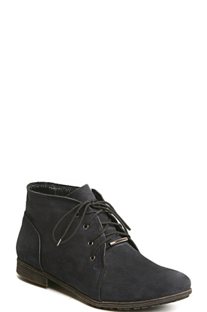 152072-1-850V ботинки   жен. дем. натуральная кожа (нубук)/ворсин/термоэластопласт синий Milana
