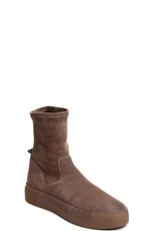 182182-1-221V ботинки   жен. дем. натуральная кожа (велюр); стрейч/ворсин/термоэластопласт бежевый M
