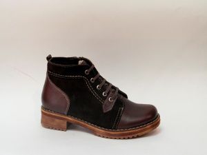 507-02-06 ботинки  жен. зимн. натуральная кожа (велюр)/натуральный мех/ТЭП (термоэластопласт) коричневый Roccol