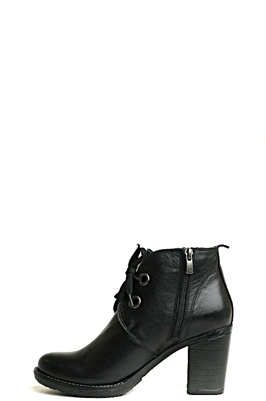152420-1-110V ботинки   жен. дем. натуральная кожа/ворсин/термоэластопласт черный Milana
