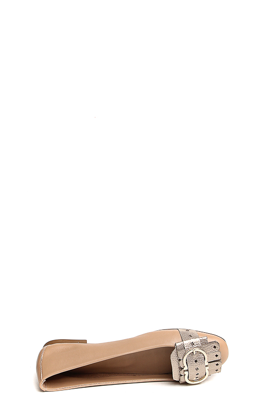 181303-7-1211 балетки  взрослый  жен. летн. натуральная кожа/натуральная кожа/термоэластопласт бежевый Milana