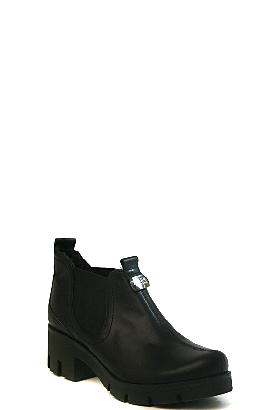 161491-1-110V ботинки   жен. дем. натуральная кожа/ворсин/термоэластопласт черный Milana
