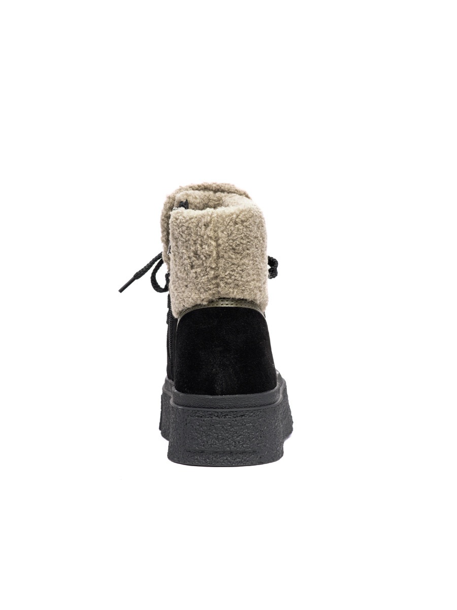 232015-1-310W ботинки жен. зимн. натуральная кожа (спилок)/шерсть/резина черный Milana