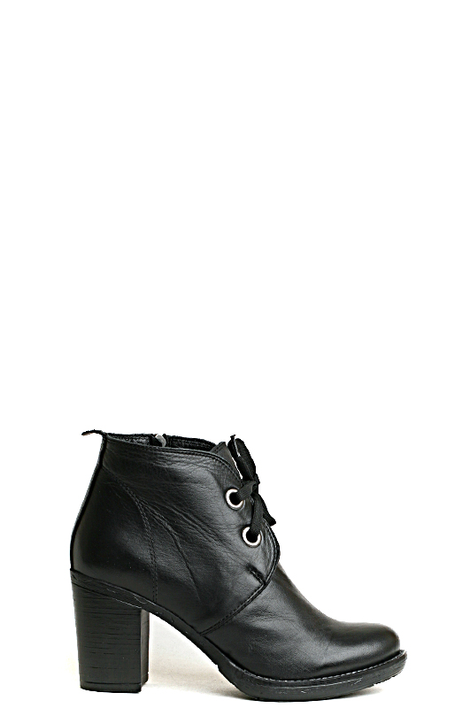 152420-1-110V ботинки   жен. дем. натуральная кожа/ворсин/термоэластопласт черный Milana