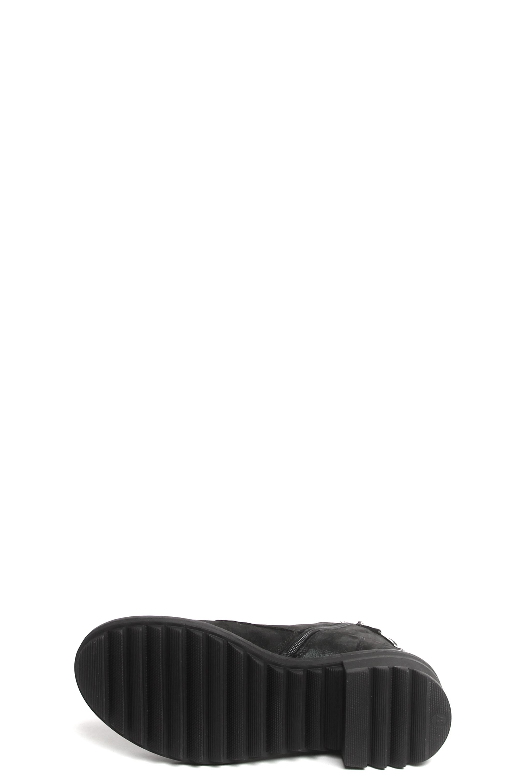 182330-1-210V ботинки  жен. дем. натуральная кожа (сотен)/ворсин/термоэластопласт черный Milana
