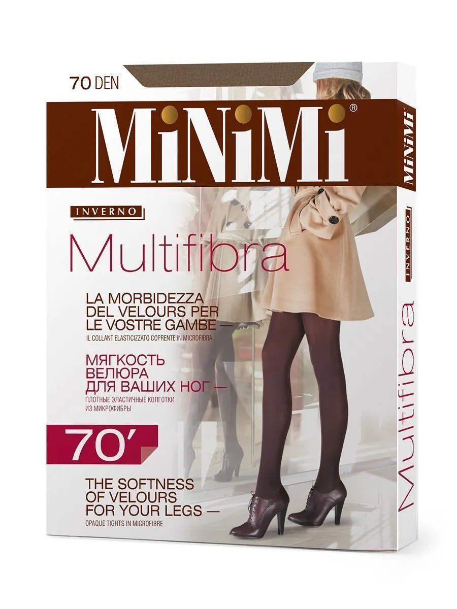 Колготки MINIMI Multifibra 70 3D Daino коричневый - купить в Москве по цене  550