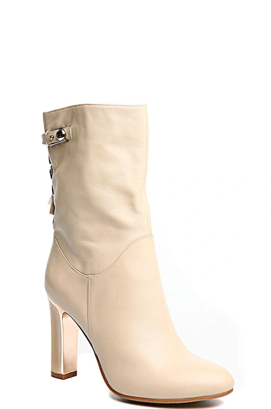 141140-2-1311 полусапоги   жен. дем. натуральная кожа/ворсин/термоэластопласт бежевый Milana Полусапоги MILANA 141140-2-1311 бежевый - купить 3700